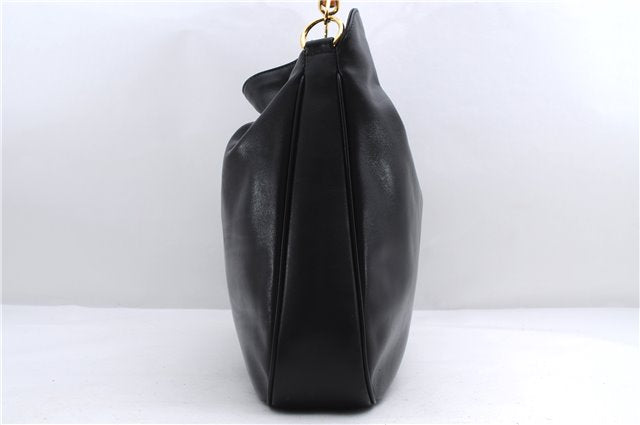 Authentic GUCCI Bamboo Vintage 2Way Shoulder Tote Bag Leather Black Junk 2850E