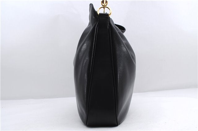 Authentic GUCCI Bamboo Vintage 2Way Shoulder Tote Bag Leather Black Junk 2850E