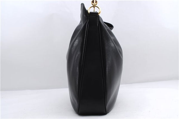 Authentic GUCCI Bamboo Vintage 2Way Shoulder Tote Bag Leather Black Junk 2850E