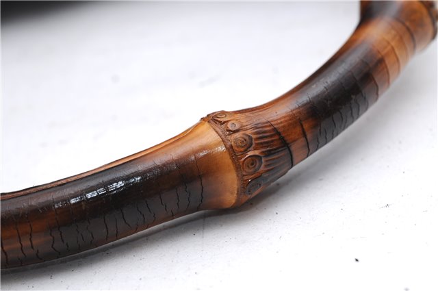 Authentic GUCCI Bamboo Vintage 2Way Shoulder Tote Bag Leather Black Junk 2850E