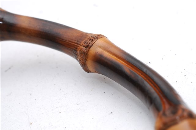 Authentic GUCCI Bamboo Vintage 2Way Shoulder Tote Bag Leather Black Junk 2850E