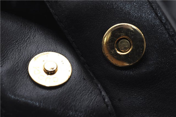 Authentic GUCCI Bamboo Vintage 2Way Shoulder Tote Bag Leather Black Junk 2850E