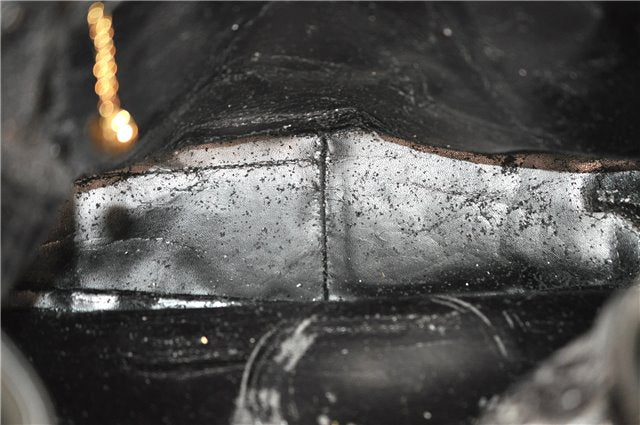 Authentic GUCCI Bamboo Vintage 2Way Shoulder Tote Bag Leather Black Junk 2850E