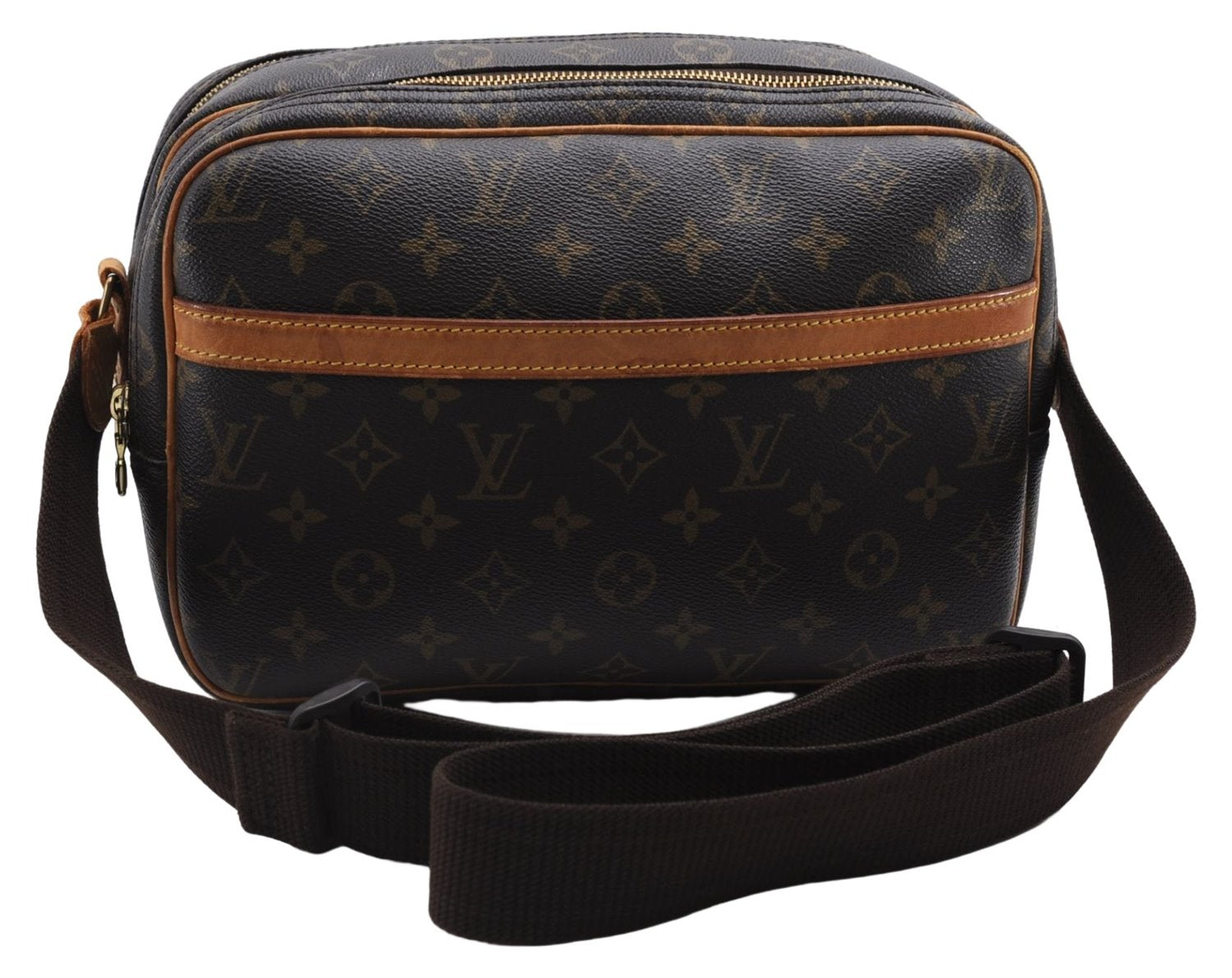 Authentic Louis Vuitton Monogram Reporter PM Shoulder Cross Bag M45254 LV 2851E