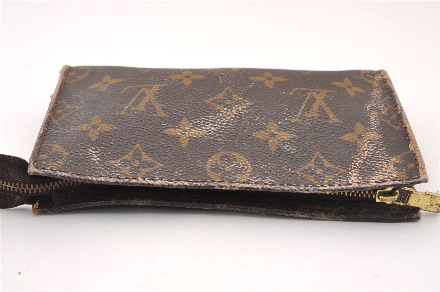 Authentic Louis Vuitton Monogram Pouch For Bucket PM LV Junk 2851I