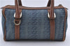 Auth GUCCI Hand Boston Bag Interlocking G Denim Canvas Leather 130942 Blue 2852D