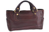 Authentic CELINE Vintage Boogie Bag Hand Canvas Leather Brown 2853H