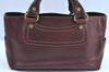 Authentic CELINE Vintage Boogie Bag Hand Canvas Leather Brown 2853H