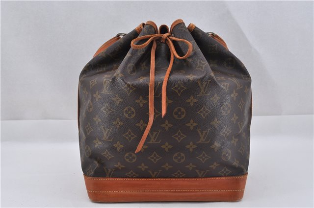 Authentic Louis Vuitton Monogram Noe Shoulder Drawstring Bag M42224 LV 2854F