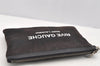 Authentic SAINT LAURENT RIVE GAUCHE Clutch Bag Canvas Leather 581369 Black 2854I