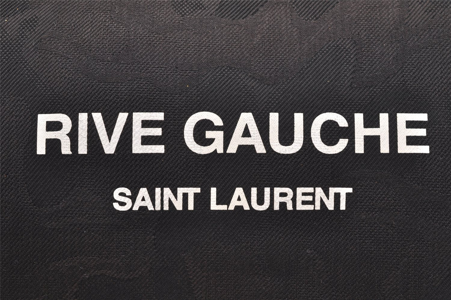 Authentic SAINT LAURENT RIVE GAUCHE Clutch Bag Canvas Leather 581369 Black 2854I