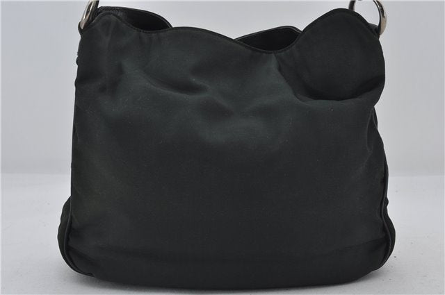 Authentic GUCCI Bamboo 2Way Shoulder Hand Bag Nylon Leather 0011638 Green 2855E