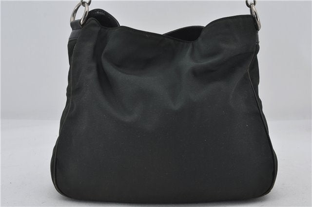 Authentic GUCCI Bamboo 2Way Shoulder Hand Bag Nylon Leather 0011638 Green 2855E