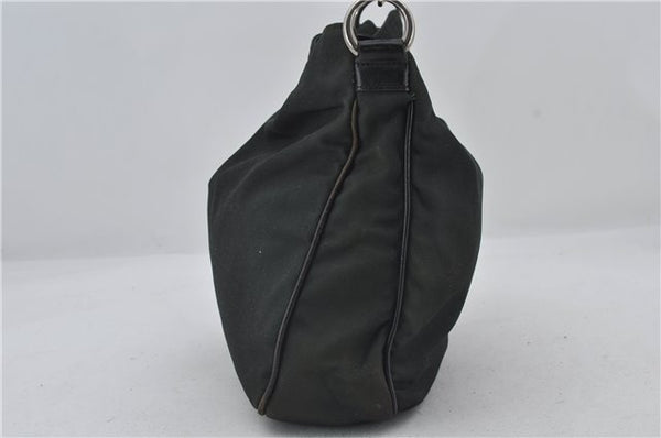 Authentic GUCCI Bamboo 2Way Shoulder Hand Bag Nylon Leather 0011638 Green 2855E