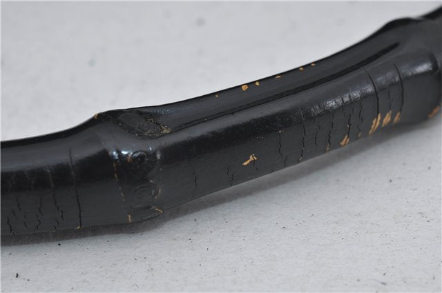 Authentic GUCCI Bamboo 2Way Shoulder Hand Bag Nylon Leather 0011638 Green 2855E