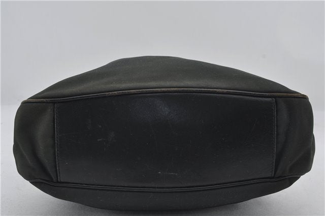 Authentic GUCCI Bamboo 2Way Shoulder Hand Bag Nylon Leather 0011638 Green 2855E