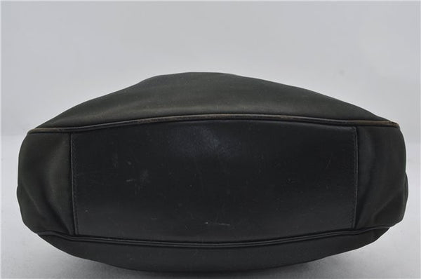 Authentic GUCCI Bamboo 2Way Shoulder Hand Bag Nylon Leather 0011638 Green 2855E