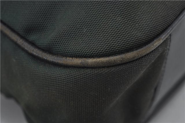 Authentic GUCCI Bamboo 2Way Shoulder Hand Bag Nylon Leather 0011638 Green 2855E