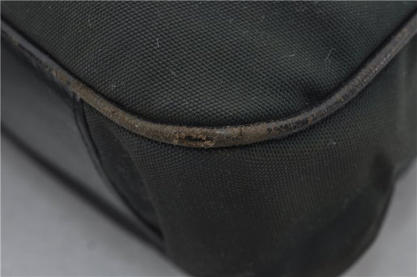 Authentic GUCCI Bamboo 2Way Shoulder Hand Bag Nylon Leather 0011638 Green 2855E