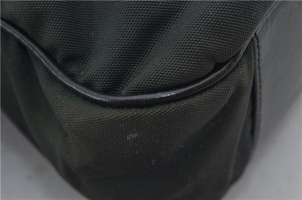 Authentic GUCCI Bamboo 2Way Shoulder Hand Bag Nylon Leather 0011638 Green 2855E