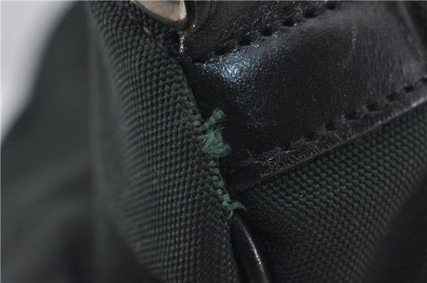 Authentic GUCCI Bamboo 2Way Shoulder Hand Bag Nylon Leather 0011638 Green 2855E