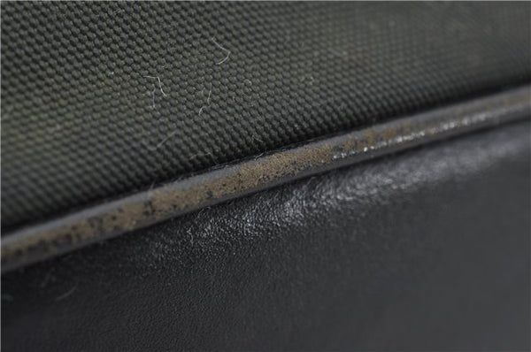 Authentic GUCCI Bamboo 2Way Shoulder Hand Bag Nylon Leather 0011638 Green 2855E