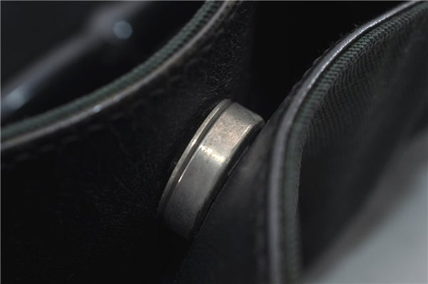 Authentic GUCCI Bamboo 2Way Shoulder Hand Bag Nylon Leather 0011638 Green 2855E