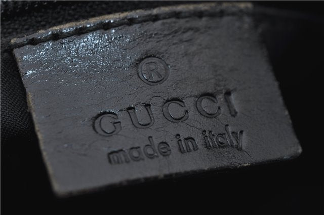 Authentic GUCCI Bamboo 2Way Shoulder Hand Bag Nylon Leather 0011638 Green 2855E