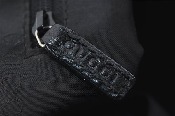 Authentic GUCCI Bamboo 2Way Shoulder Hand Bag Nylon Leather 0011638 Green 2855E