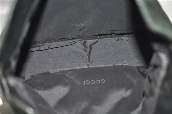 Authentic GUCCI Bamboo 2Way Shoulder Hand Bag Nylon Leather 0011638 Green 2855E