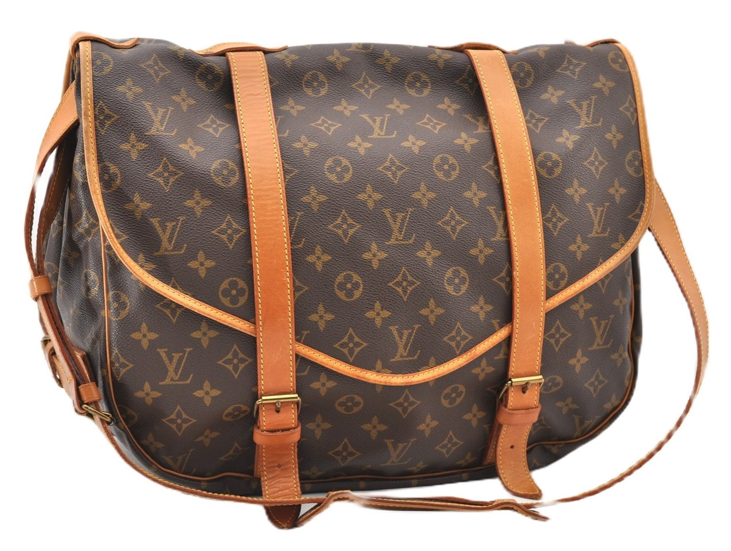 Authentic Louis Vuitton Monogram Saumur 43 Shoulder Cross Bag M42252 LV 2856F