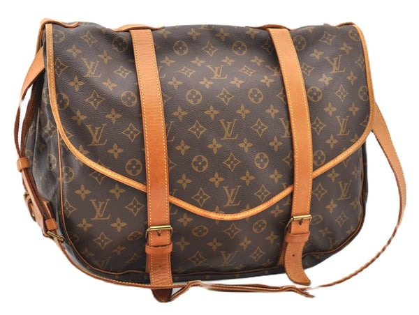 Authentic Louis Vuitton Monogram Saumur 43 Shoulder Cross Bag M42252 LV 2856F