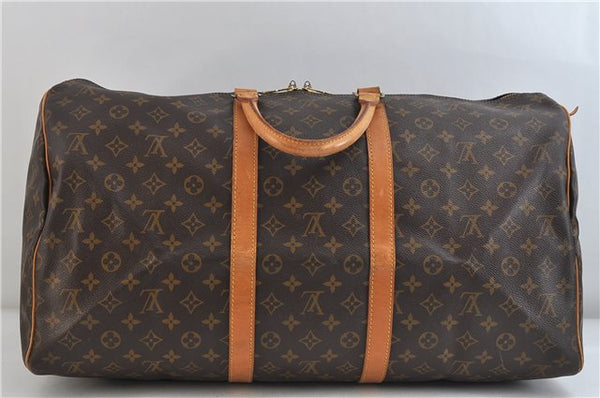 Authentic Louis Vuitton Monogram Keepall 55 Boston Bag M41424 LV 2858D