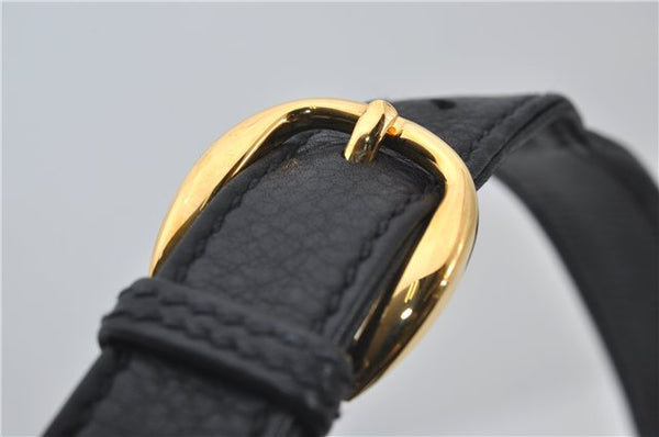 Authentic GUCCI Vintage Shoulder Cross Body Bag Purse Leather Black Junk 2858E