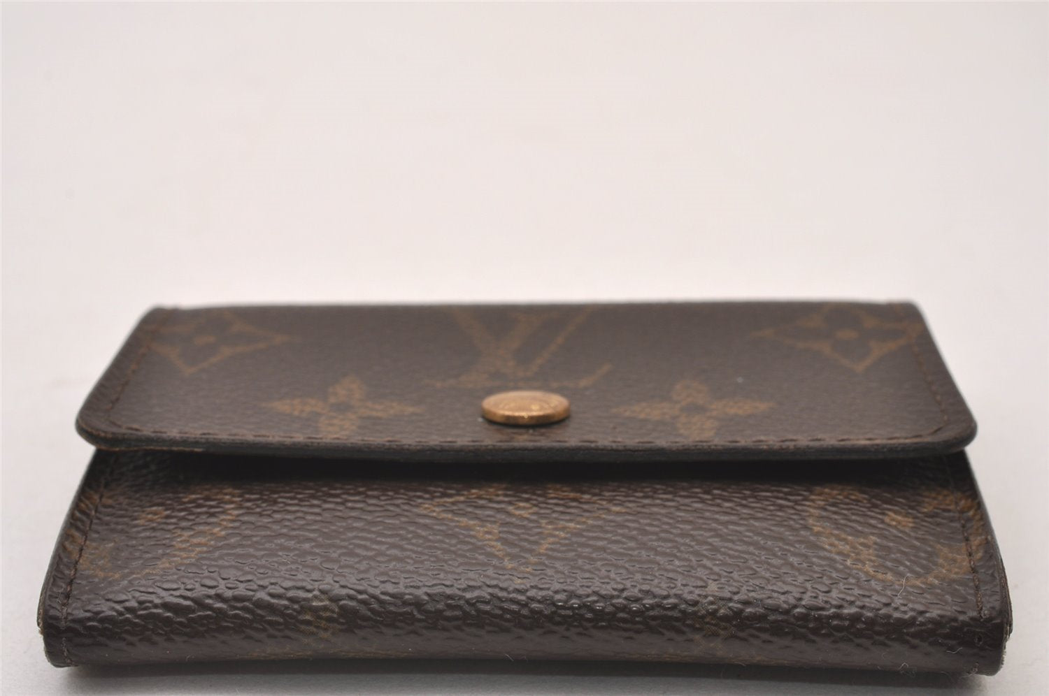 Authentic Louis Vuitton Monogram Porte Monnaie Plat Coin Purse M61930 LV 2858I