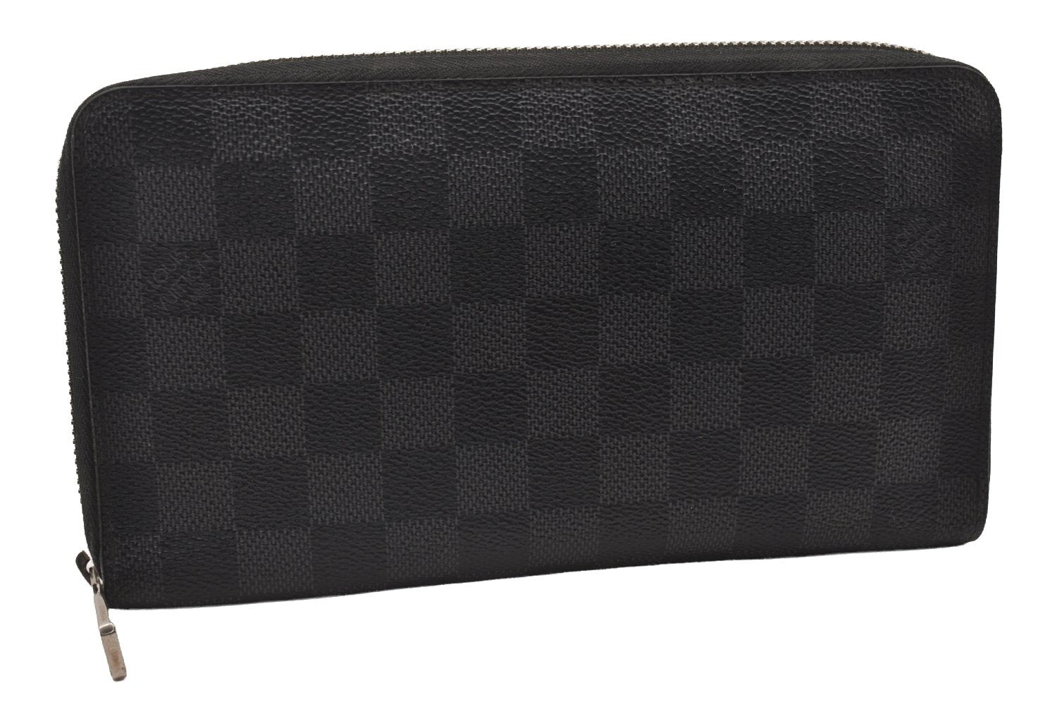 Authentic Louis Vuitton Damier Graphite Zippy Organizer Wallet N63077 LV 2859I