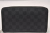 Authentic Louis Vuitton Damier Graphite Zippy Organizer Wallet N63077 LV 2859I