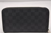 Authentic Louis Vuitton Damier Graphite Zippy Organizer Wallet N63077 LV 2859I