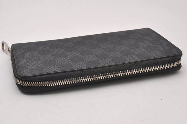 Authentic Louis Vuitton Damier Graphite Zippy Organizer Wallet N63077 LV 2859I