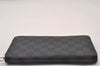 Authentic Louis Vuitton Damier Graphite Zippy Organizer Wallet N63077 LV 2859I