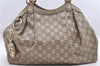 Authentic GUCCI Guccissima Sukey Shoulder Tote Bag GG Leather 211944 Gold 2860E