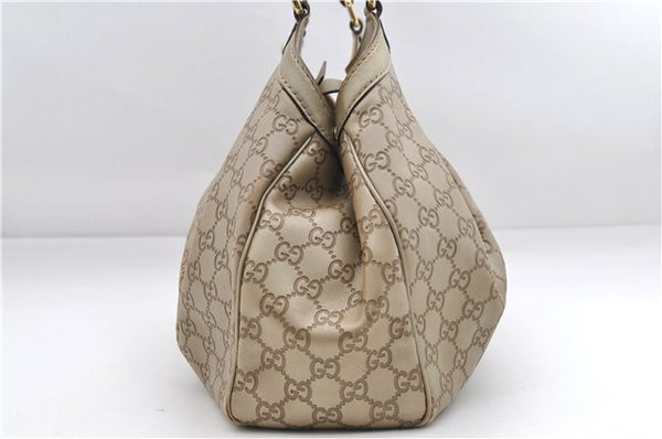 Authentic GUCCI Guccissima Sukey Shoulder Tote Bag GG Leather 211944 Gold 2860E
