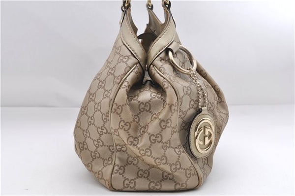 Authentic GUCCI Guccissima Sukey Shoulder Tote Bag GG Leather 211944 Gold 2860E