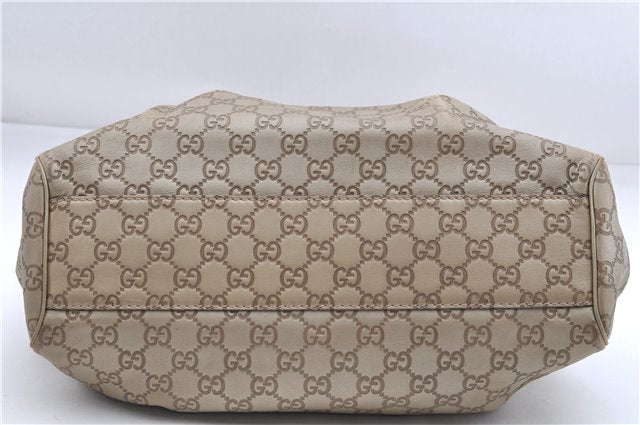 Authentic GUCCI Guccissima Sukey Shoulder Tote Bag GG Leather 211944 Gold 2860E