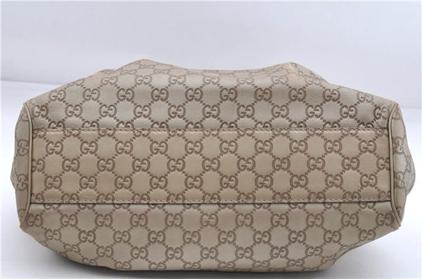 Authentic GUCCI Guccissima Sukey Shoulder Tote Bag GG Leather 211944 Gold 2860E