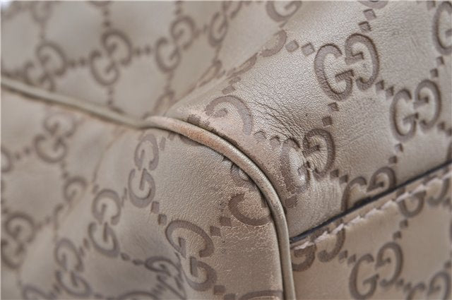 Authentic GUCCI Guccissima Sukey Shoulder Tote Bag GG Leather 211944 Gold 2860E