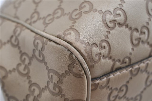 Authentic GUCCI Guccissima Sukey Shoulder Tote Bag GG Leather 211944 Gold 2860E