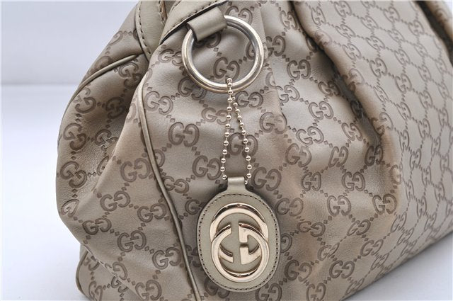 Authentic GUCCI Guccissima Sukey Shoulder Tote Bag GG Leather 211944 Gold 2860E