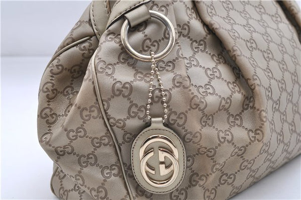 Authentic GUCCI Guccissima Sukey Shoulder Tote Bag GG Leather 211944 Gold 2860E