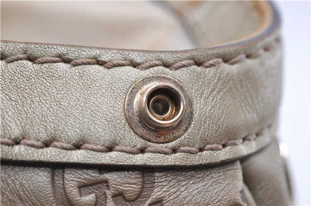 Authentic GUCCI Guccissima Sukey Shoulder Tote Bag GG Leather 211944 Gold 2860E